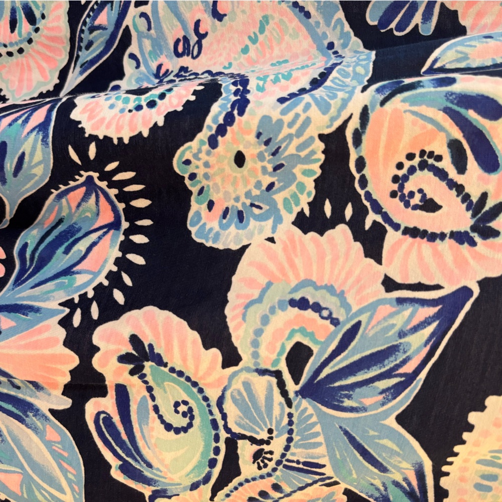 Lilly Pulitzer 3/4 Bell Sleeve Dress Womens Medium Navy/Pink/Turquiose NWOT - Picture 12 of 12